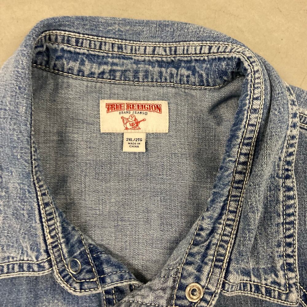 Y2K faded true religion button up shirt - Picture 4 of 4